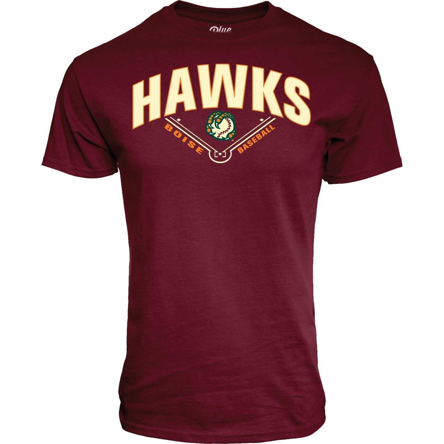 BOISE HAWKS MEN'S FINE SPRAY TEE, GARNET
