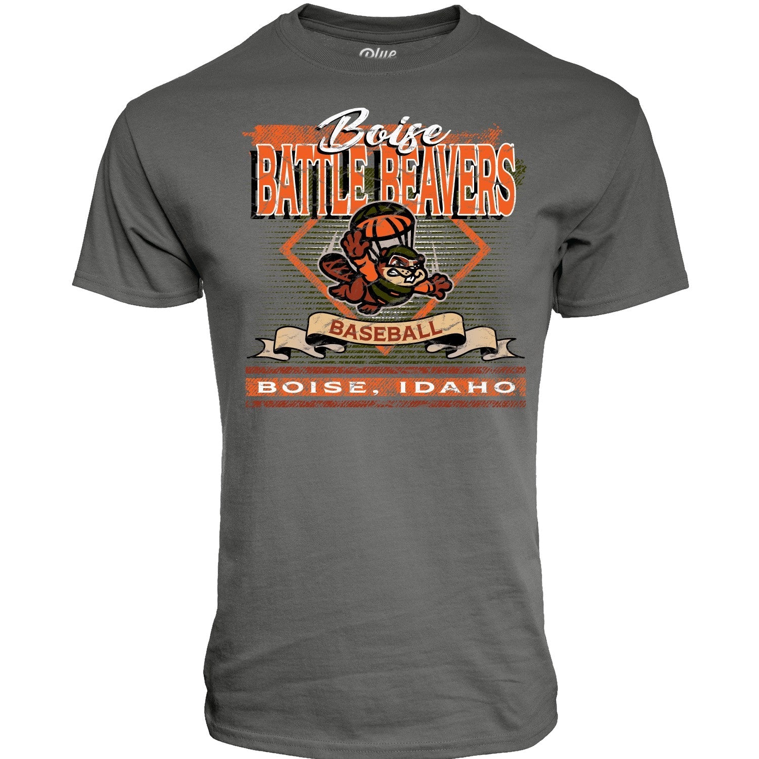 BOISE BATTLE BEAVERS RUSTIC CLASSIC TEE, CARBON