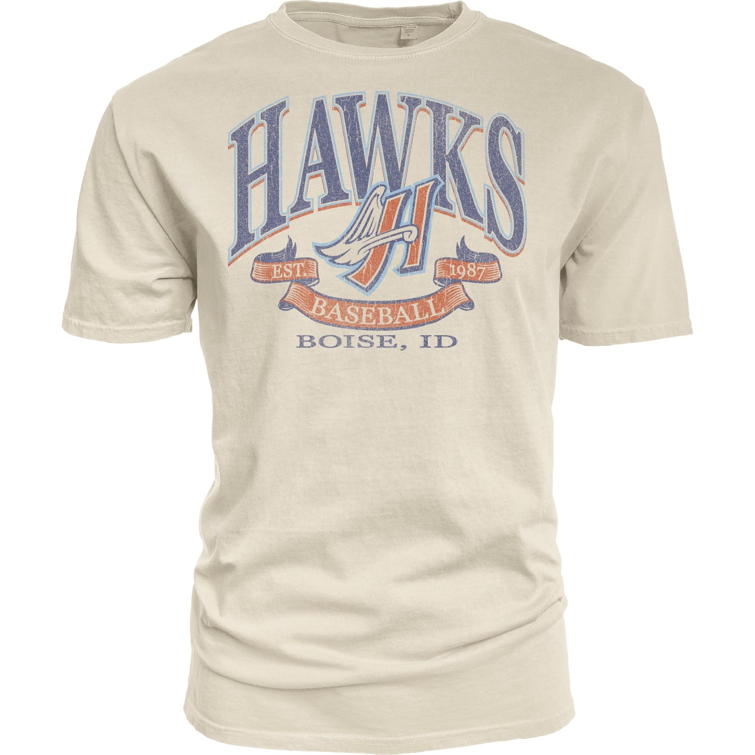 BOISE HAWKS HARSH NOISE H-WING TEE, CAPPUCCINO